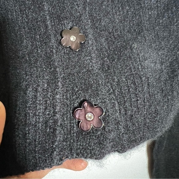 AlexaChung Black Chandra Cashmere Silk Cropped Cardigan NWT Large - Picture 8 of 14